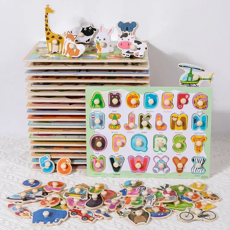 Toddler Wooden Peg 3D Puzzles
