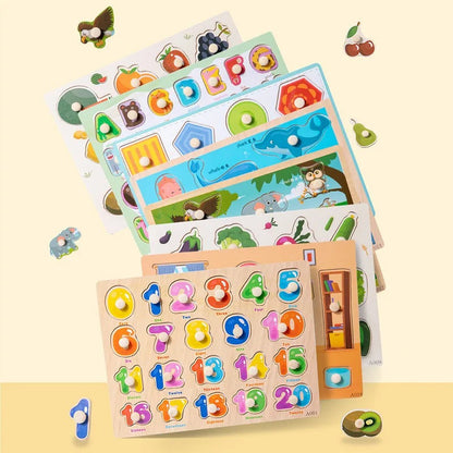 Toddler Wooden Peg 3D Puzzles